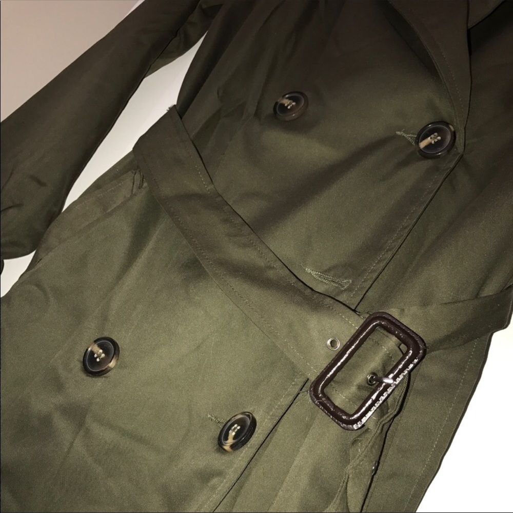 Olive Green trench coat - Picture 2 of 7